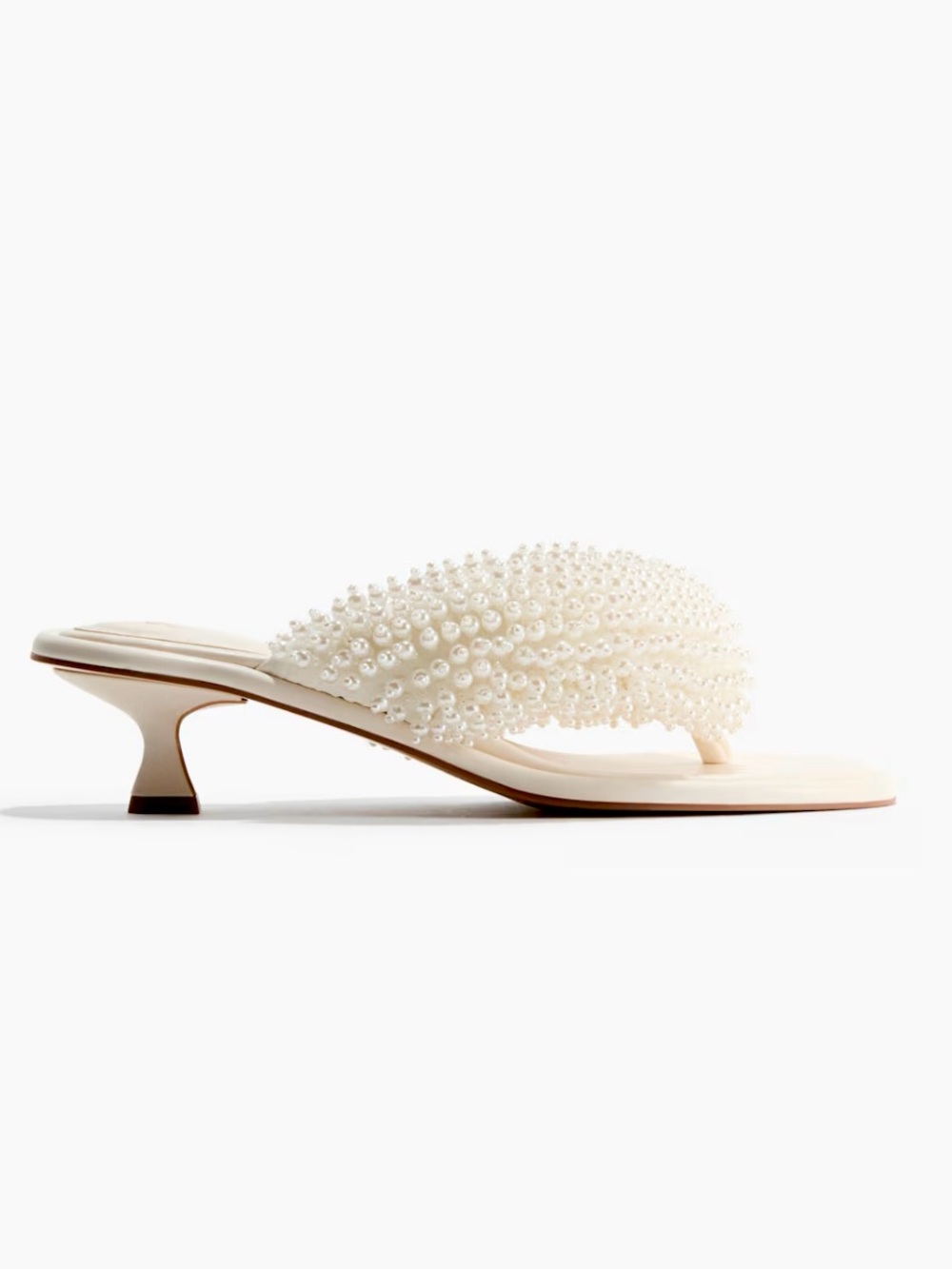 H&M COLLECTION SUMMER 2026 
NWT CREAM BEADED HEELED SANDALS SIZE 10